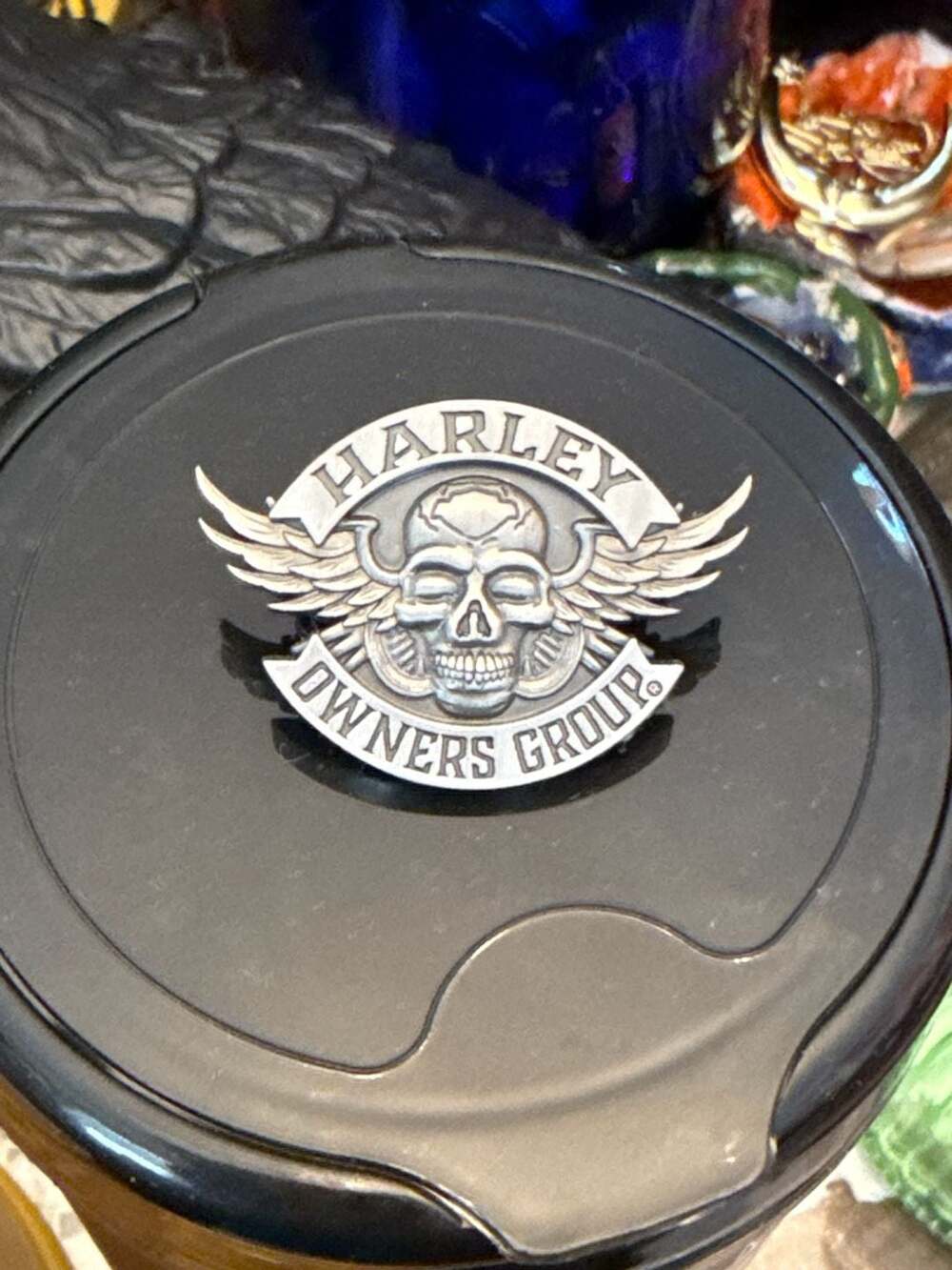 Harley Owners Group (H.O.G.) Winged Skull Lapel Pin